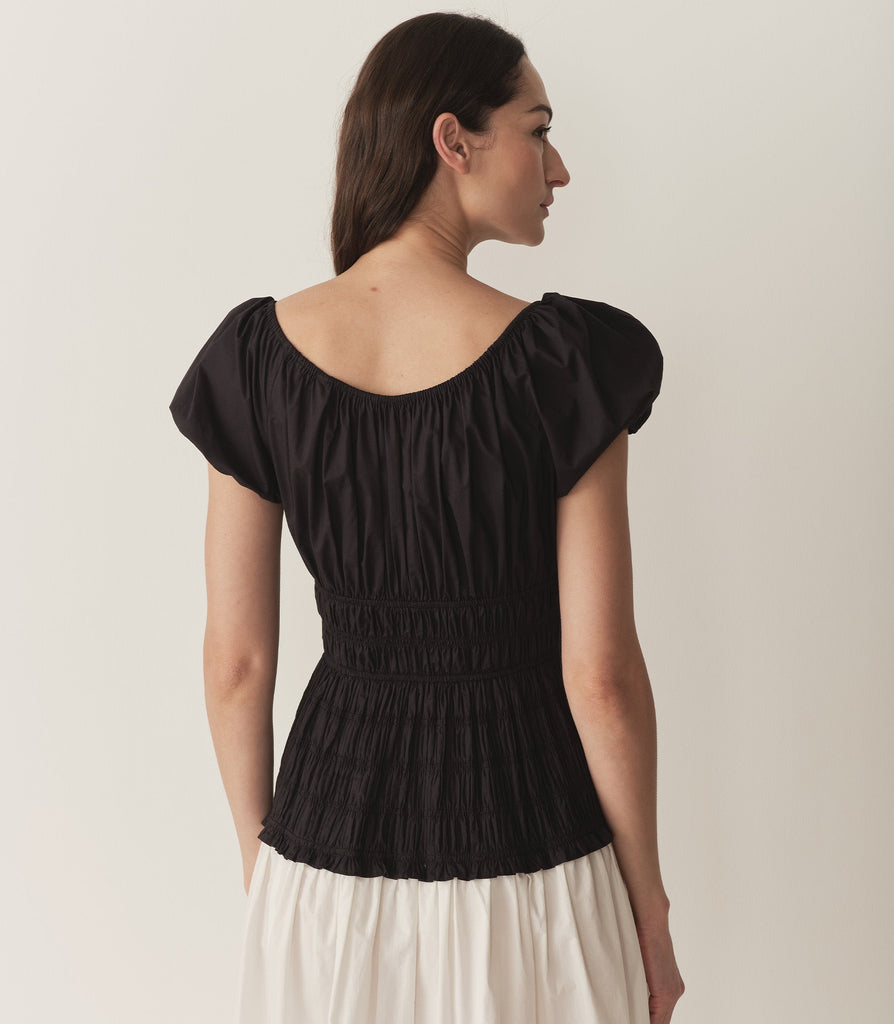 ENYA DRESS -- BLACK AND SALT